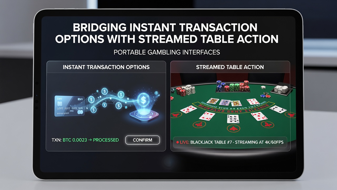 Mobile gambling interface displaying instant transaction options alongside a live streamed roulette table