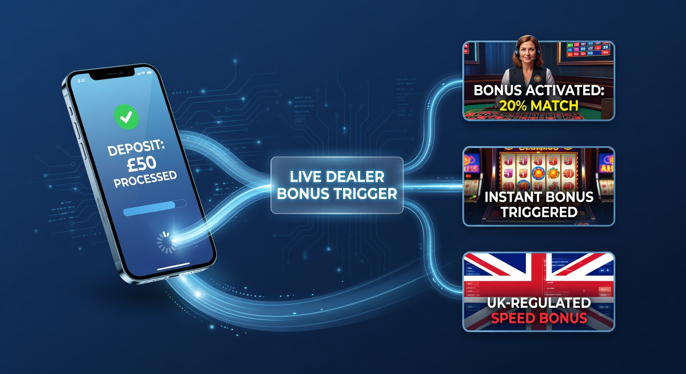 Live dealer table interface on mobile device with bonus notification overlay