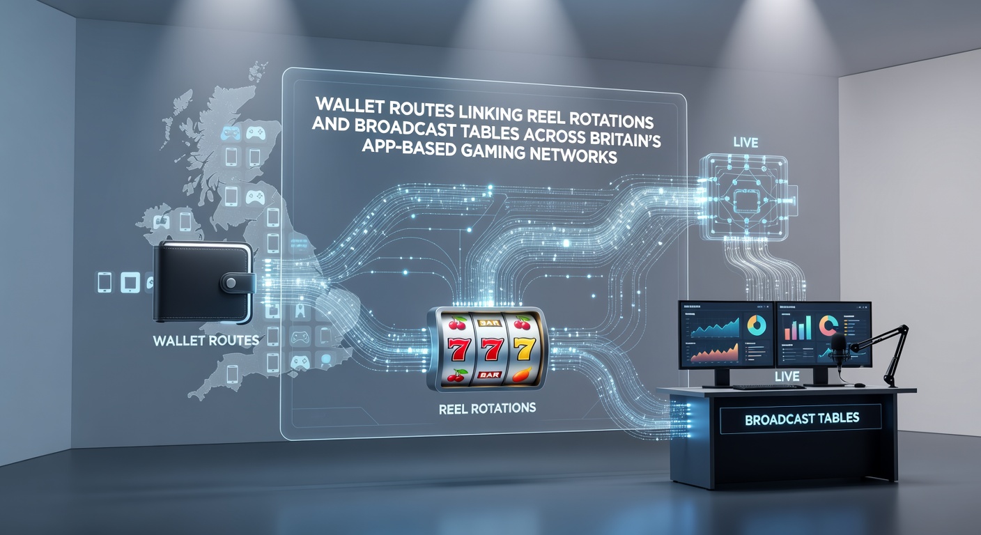 Illustration of digital wallet connections to slot reels and live dealer broadcast tables in mobile gaming apps